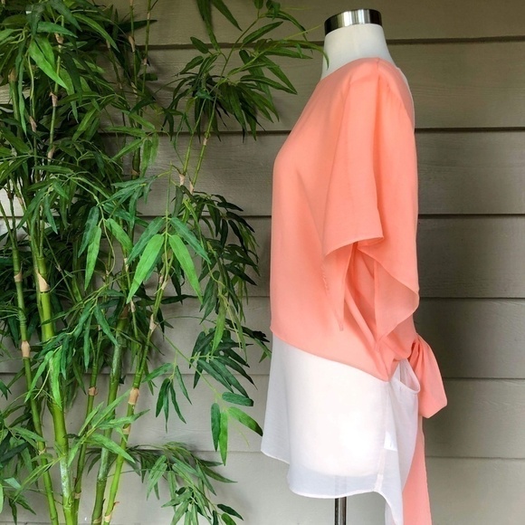 🎉Rehab Peach & Cream Butterfly Sleeve Top🎉 - Picture 2 of 6